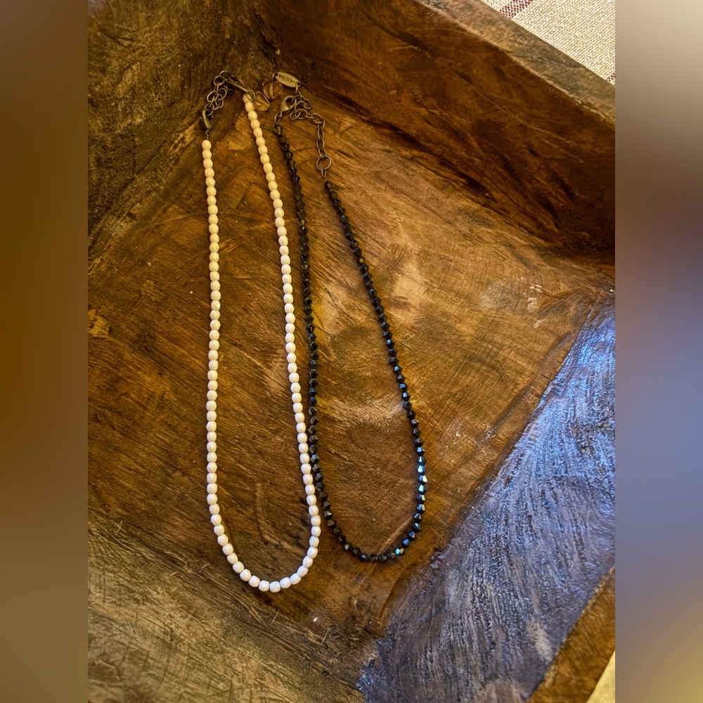 Sabika Elegant Black and white Beaded Necklace Set